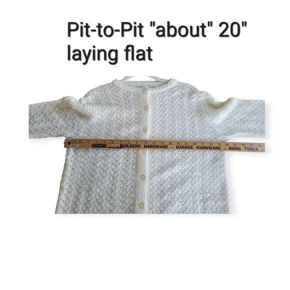 Cozy Grannycore White Cardigan 🤍 Vintage Soft Girl Knit Medium Layering ✨ - Picture 5 of 6